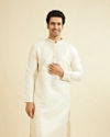 Warm White Kurta Set with Patra Work